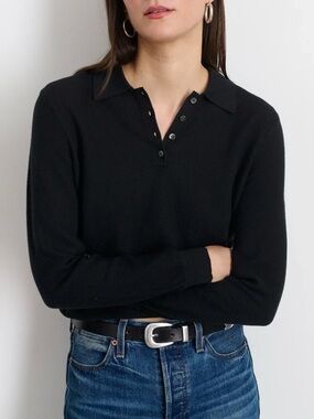 Alex Mill Black Jac Knit  Polo Sweater NWT